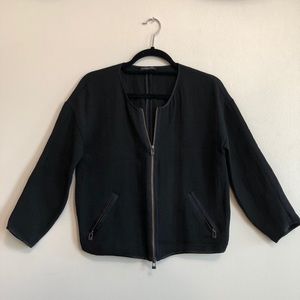 Eileen Fisher silk black bomber jacket, size M
